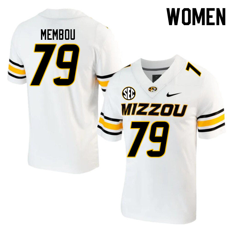 Women #79 Armand Membou Missouri Tigers College 2023 Football Stitched Jerseys Sale-White - Click Image to Close